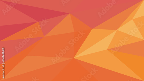 Low Poly Geometric Background with Orange and Red Gradient vector illustration