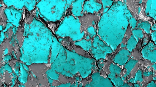 Abstract Turquoise and Gray Cracked Texture Background