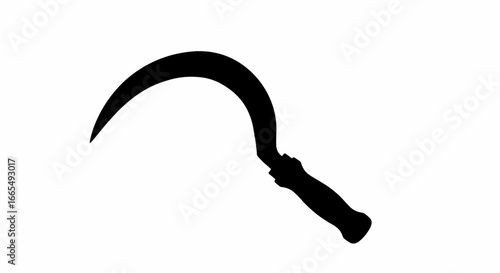 Classic Sickle Tool Vector Illustration Icon for Agricultural Harvest Design