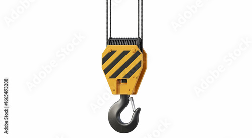 Crane Hook Vector Illustration Icon with Striped Design