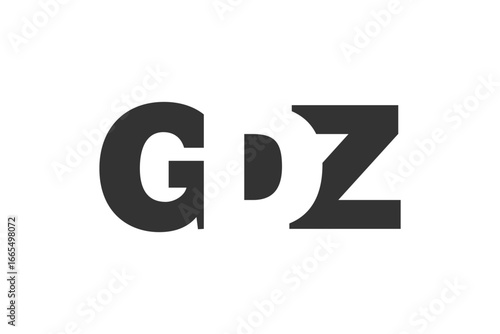 GDZ logo design. Initial letter G D Z bold font style for tech startups, consulting, corporate branding. Creative company name, headlines typography identity, trendy logotype.