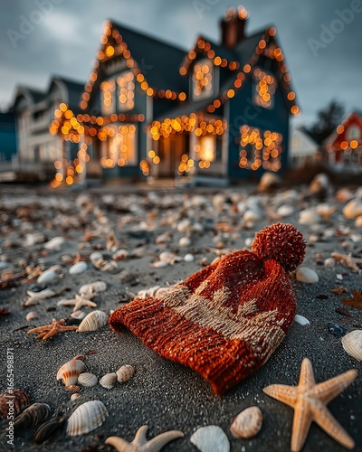 Holiday vibe with Santa hat AI