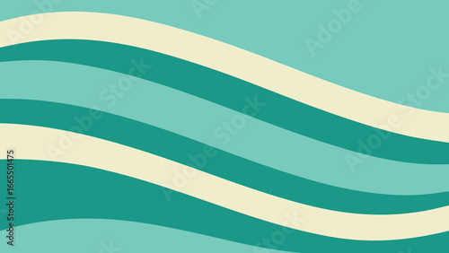 Soft Teal And Cream Wavy Lines Background vector illustration