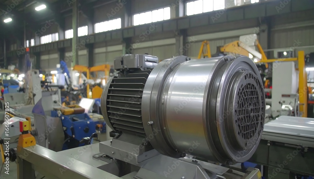 Obraz premium Industrial motor in a factory setting
