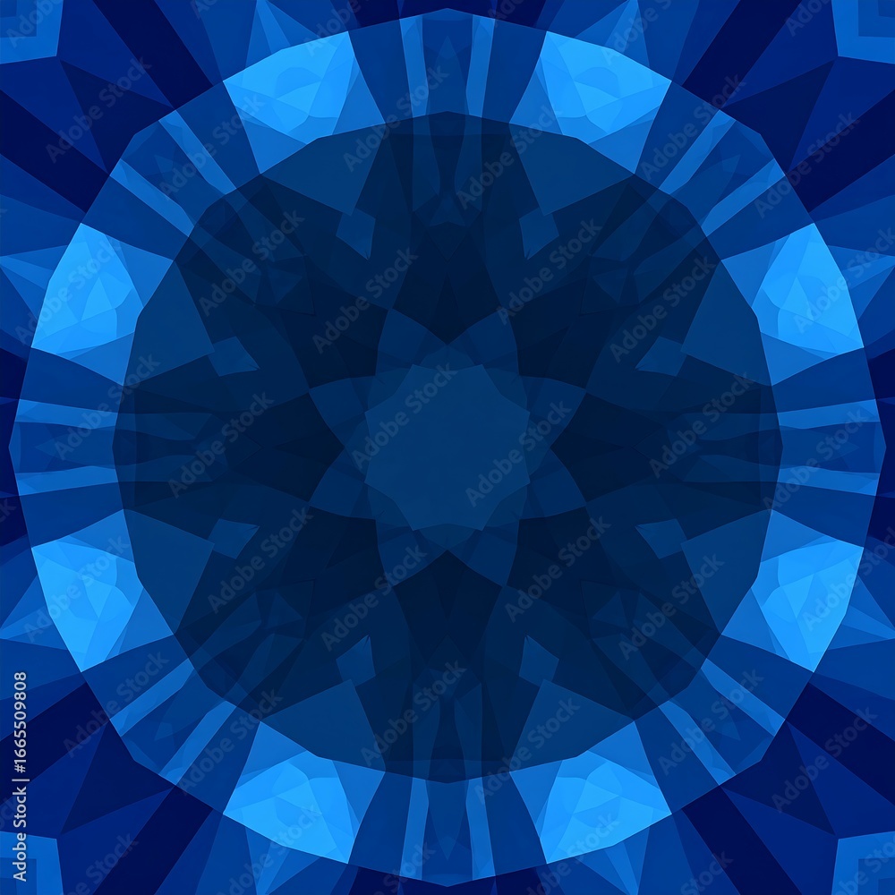 Obraz premium Abstract geometric design in deep blue