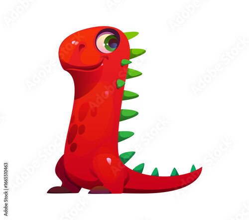 Crazy monster character cartoon font letter L. Strange bugaboo, scarecrow kids ABC symbol, spooky horror monster character vector typeset element. Halloween creature English alphabet type letter