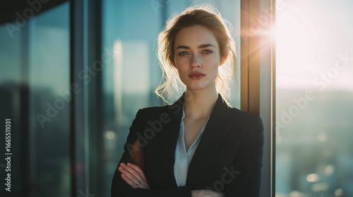Confident businesswoman portrait professional woman in office setting Free Download Confident businesswoman portrait professional woman in office setting - GFXLoad