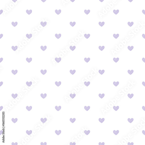 Watercolor seamless pattern of mauve purple heart