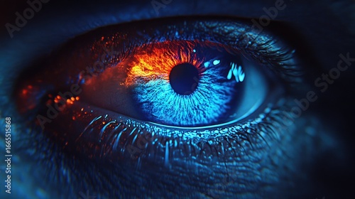 Close-up eye, vibrant colors