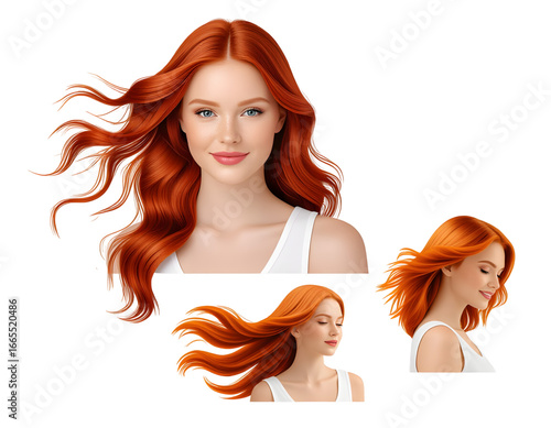 Wallpaper Mural Woman with Red Hair Avatar Vector Set Torontodigital.ca