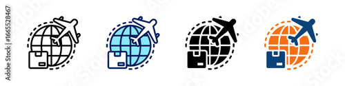 Global Logistics All In One Icon Multi Styles Vector Set