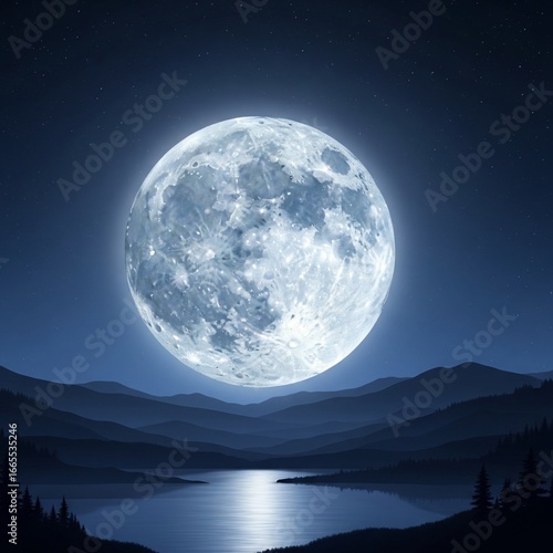 full moon over the sea