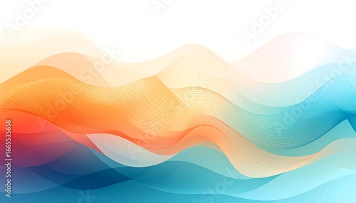 A dynamic abstract design featuring flowing lines and vibrant color gradients.