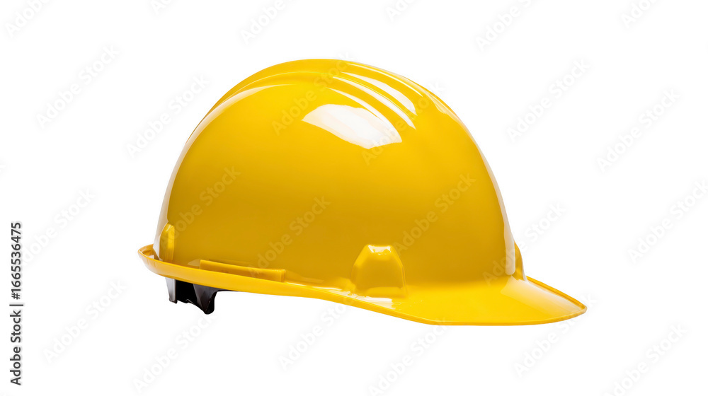Fototapeta premium Yellow hard hat safety helmet construction plastic protective gear isolated industrial head protection equipment workwear secure