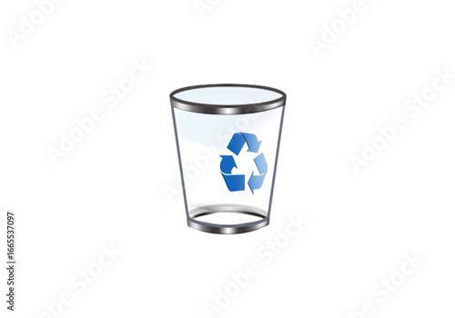 Transparent blue recycle bin icon png on transparent background