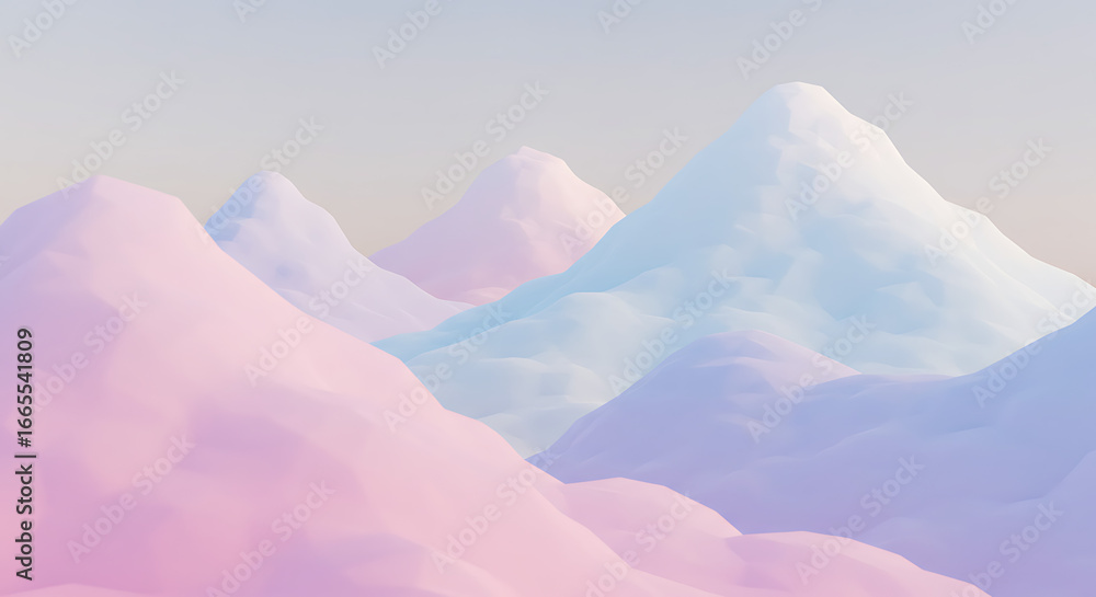Abstract Pastel Mountain Range Landscape with Muted Colors: A Serene and Dreamlike Digital Rendering, Captivating the Viewers Attention and Evoking Abstract Pastel Mountain Range Landscape with Muted Colors: A Serene and Dreamlike Digital Rendering, Captivating the Viewers Attention and Evoking