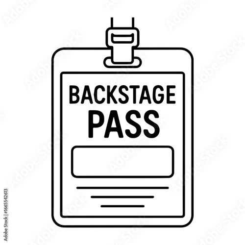 Backstage pass icon with transparent background featuring exclusive event access and VIP area design for concerts and entertainment concept
