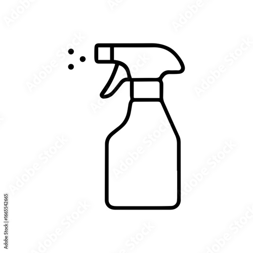 Spray bottle icon with transparent background featuring generic cleaning and household spray design for hygiene and maintenance concept
