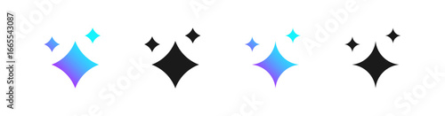 Generative AI logo icon magic sparkle stars symbol , Artificial intelligence sign. Vector ai generated icon blue logo