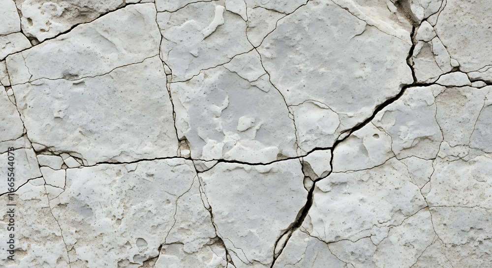 Obraz premium Cracked White Stucco Wall Texture.