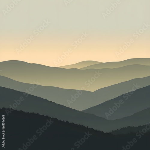 Wallpaper Mural Serene Misty Mountains Landscape at Dawn Torontodigital.ca