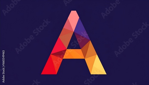 A vibrant, geometric letter 