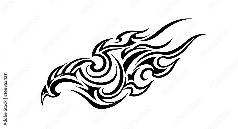 Fototapeta premium Tribal flame tattoo design.