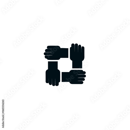Teamwork hands people icon.
