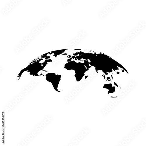 Global world map vector icon isolated on white background. Earth planet illustration. Flat globe pictogram.

