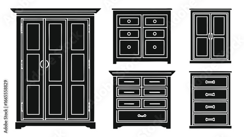 Wardrobe and dressers collection chest of drawers furniture