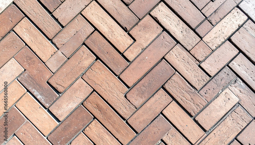 custom made wallpaper toronto digitalA detailed close-up view of a herringbone brick pavement pattern, exhibiting a muted brown and beige color scheme.