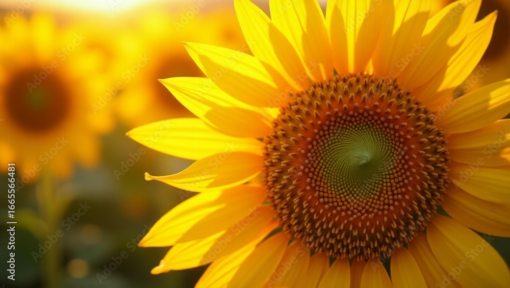 Fototapeta premium Close-Up of Bright Yellow Sunflower Bloom