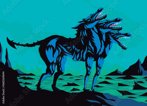 greek mythology triple headed cerberus dog