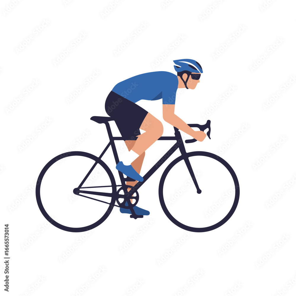 Fototapeta premium man riding a bike