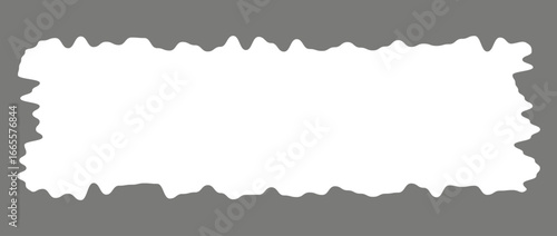 Torn paper frame background. White blank sheet wallpaper with jagged edges.