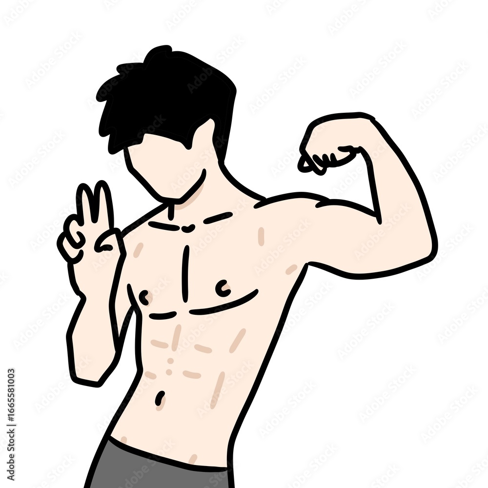 Fototapeta premium illustration of cartoon man