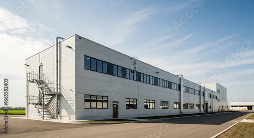 Modern Industrial Building Exterior.