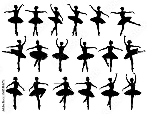 Ballet Dancer Silhouettes Collection.