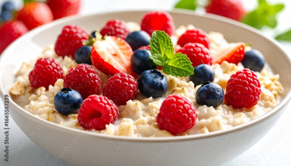 Delicious Oats Porridge in a Rustic Bowl for Healthy Breakfast Ideas, High Fiber Food for Balanced Nutrition and Lifestyle Delicious Oats Porridge in a Rustic Bowl for Healthy Breakfast Ideas, High Fiber Food for Balanced Nutrition and Lifestyle