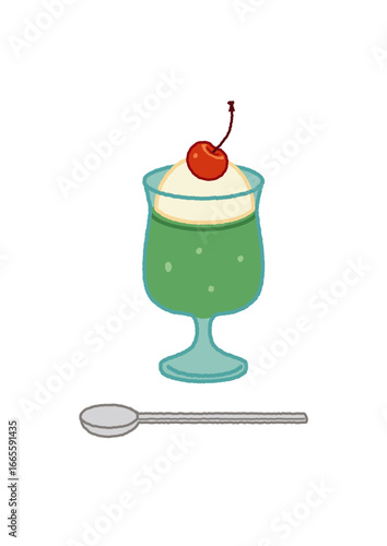 カフェメニュー イラスト クリームソーダ