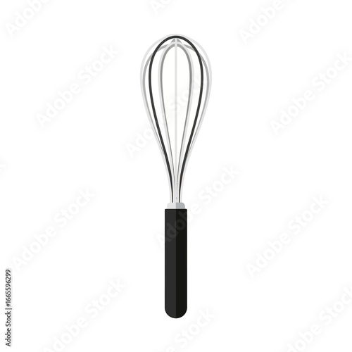 Black-Handled Metal Whisk for Mixing