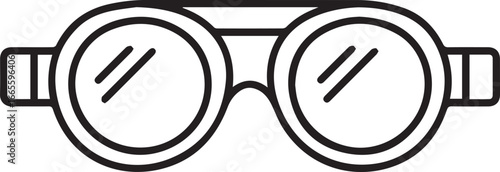 Icon of goggles ready for industrial safety, construction, mining, or extreme sports, adding a touch of retro style to any project with vector design