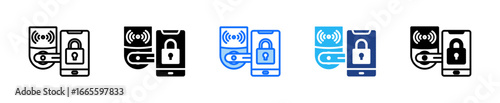 Smart Lock Icon Set Multiple Style Collection