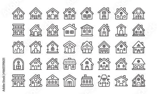 Home Icon Set home Minimal Line Icons for UI UX Apps and Websites, Home Icon design line art icon