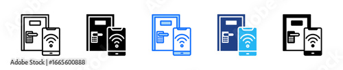 Smart Door Icon Set Multiple Style Collection