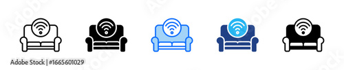 Smart Couch Icon Set Multiple Style Collection