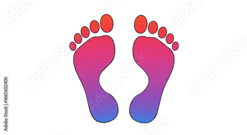 Halloween footprint illustration for podiatry and foot care services with colorful gradient design and human feet art vector