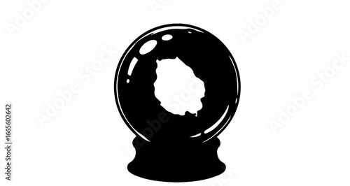 Halloween illustration of a crystal ball for fortune telling and divination with a stand for predictions and magic vector