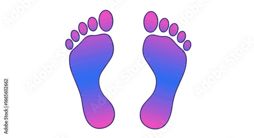 Halloween footprint analysis podiatry concept with colorful foot prints for health and wellness illustration vector