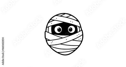 Halloween cute halloween mummy vector illustration halloween character spooky mummy halloween costume mummy wrapped in bandages vector